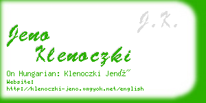 jeno klenoczki business card